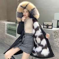 2021 new womens winter windbreakerjacketfashionable long fleece jacketparkawarm fur collar snow jacket
