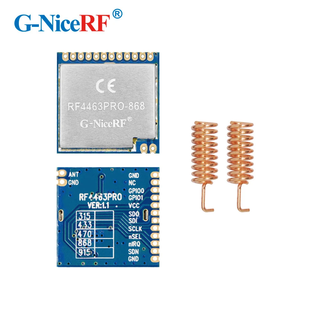 2PCS/lot RF4463PRO SI4463 SPI interface | -126 dBm high Sensitivity 868MHz FSK Wireless RF Module