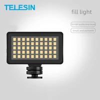 telesin vlog fill led mini video light color filter photographic lighting for gopro 10 9 8 7 6 insta360 sjcam