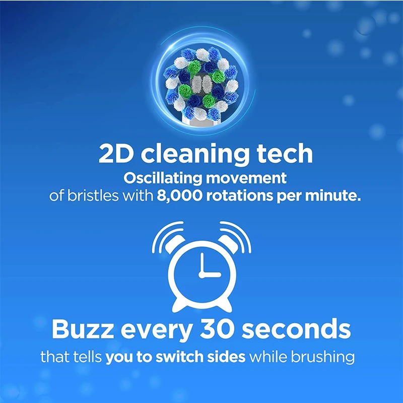 Электрическая зубная щетка Oral B для взрослых D100 Vitality с перезаряжаемой яркостью 4