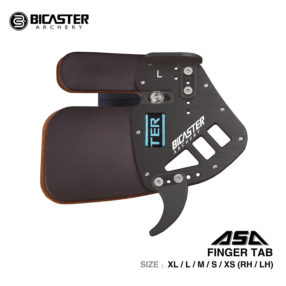 Bicaster Archery Finger Tabs RH/LH Cowhide + Aluminum Plate S/M/L