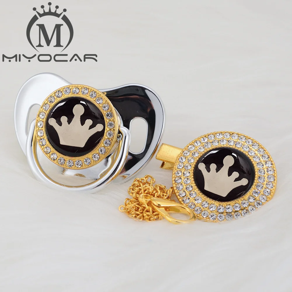 MIYOCAR, 7 цветов, корона, прекрасная, красивая, золотая, блестящая, Соска-пустышка, клипса, BPA бесплатно, пустышка, блестящая, уникальный дизайн, GCR