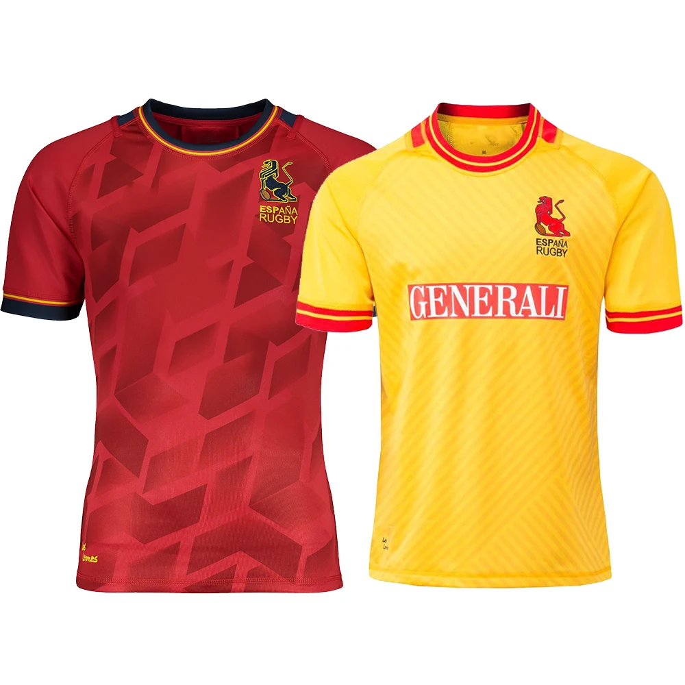 2021/22 г. ESPANA Home красная и желтая футболка для регби мужские спортивные топы рубашка