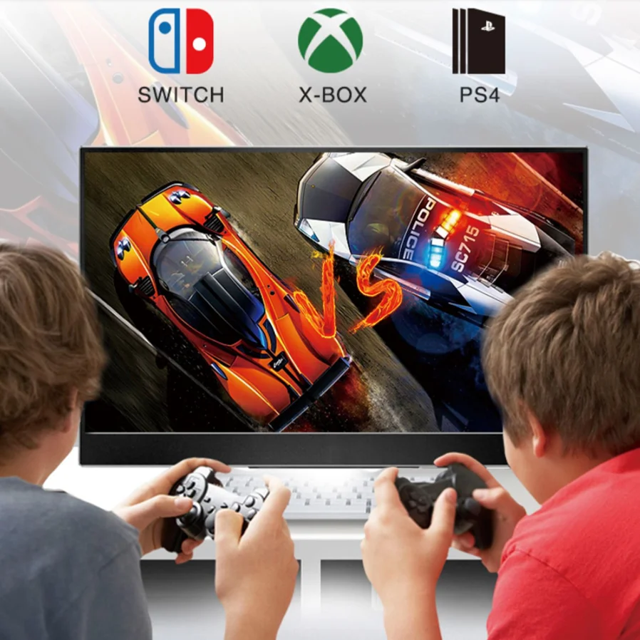 Портативный игровой монитор Eyoyo экран 144 дюйма 15 6x1920 Full HD IPS USB C двойной динамик -