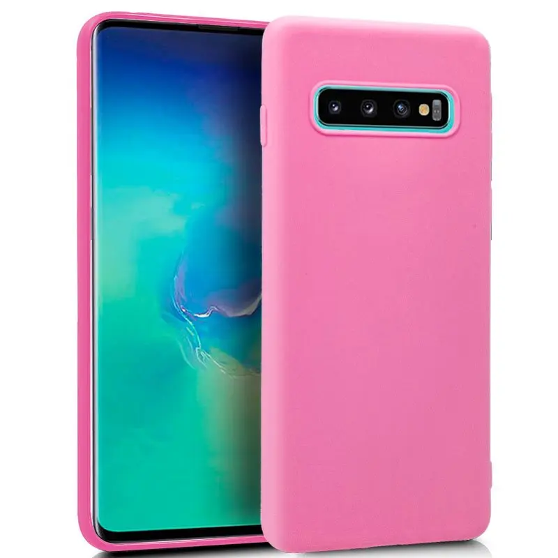 Силиконовый чехол samsung G975 Galaxy S10 Plus (розовый мягкий | Мобильные телефоны и