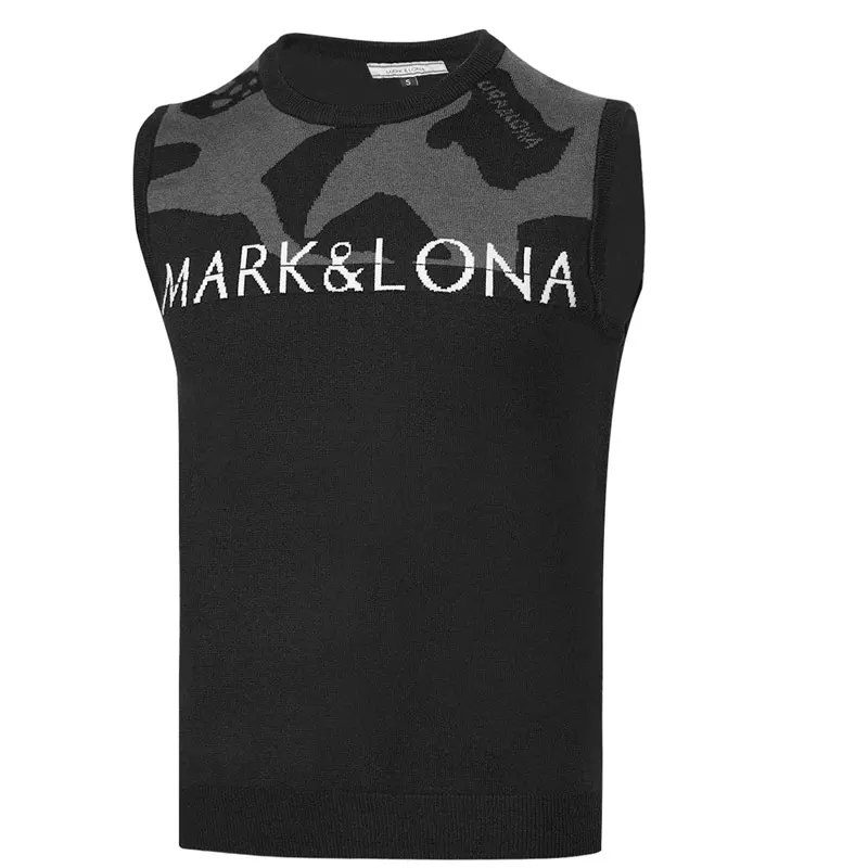 

Autumn Winter Golf Clothing Men's Golf Vest MARK&LONA Sleeveless Outdoor Sports Leisure Sweater Vest Black or White Colors