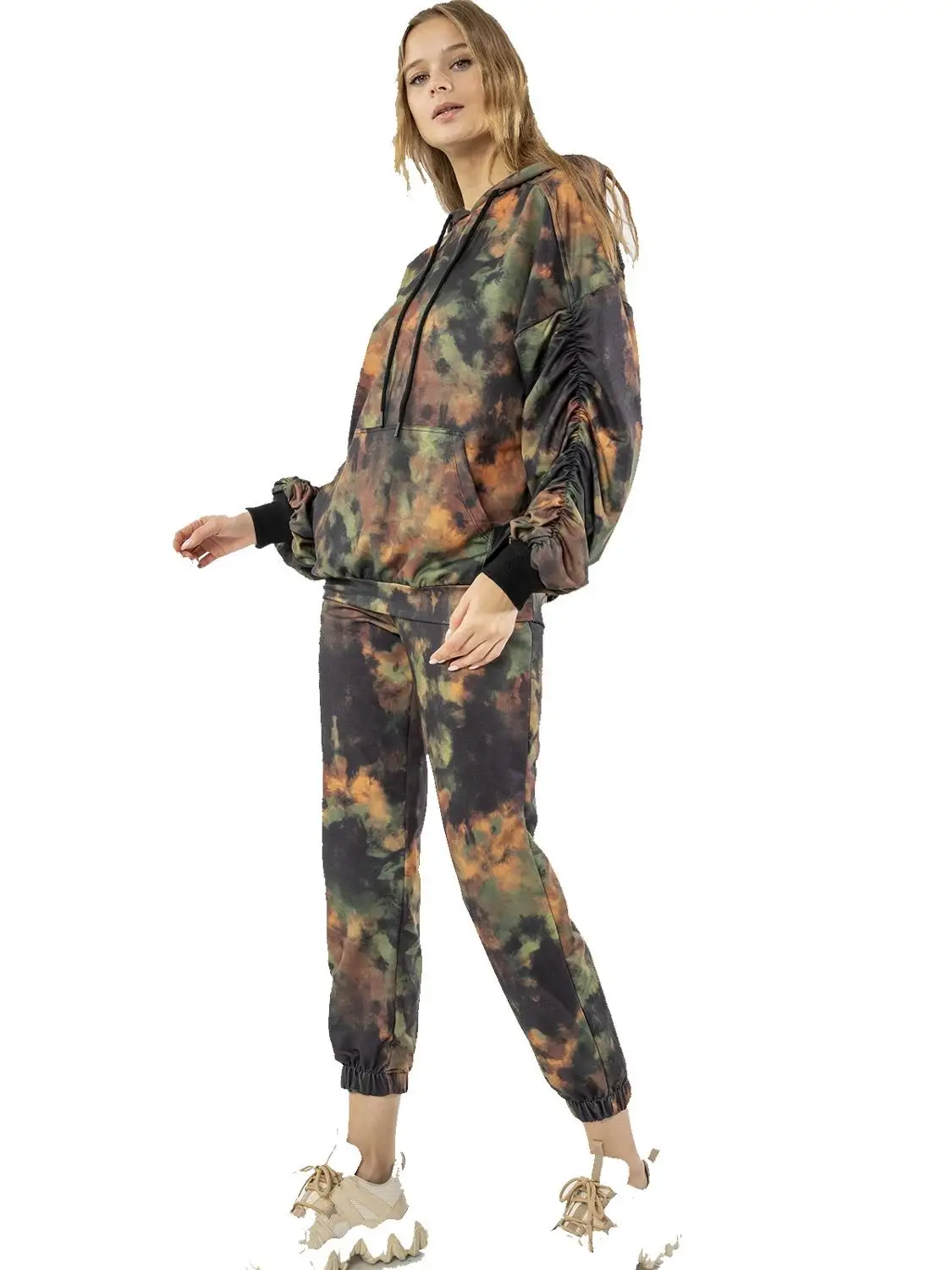 

Hoodie Women Pullover Sweatshirt Long Sleeve Batik Tops Casual