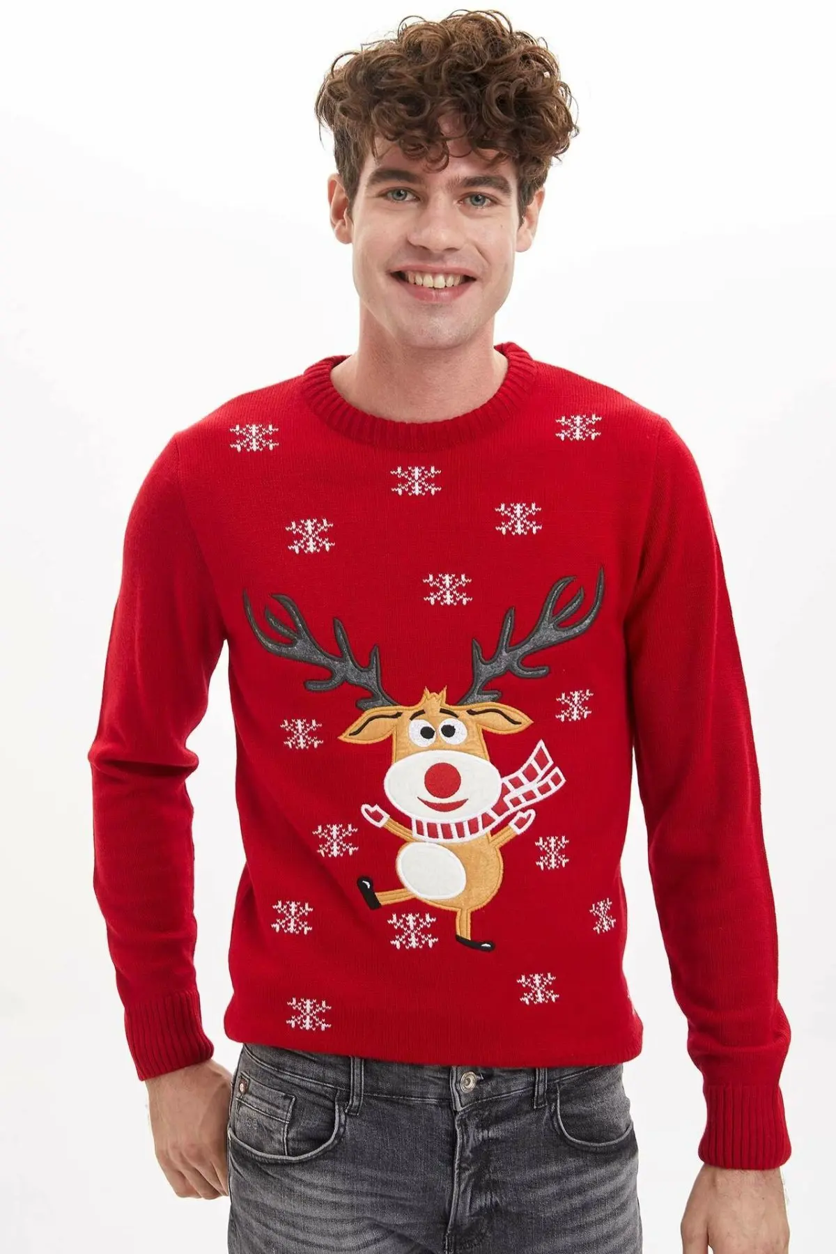 DeFacto мужской модный пуловер с круглым вырезом мужские повседневные