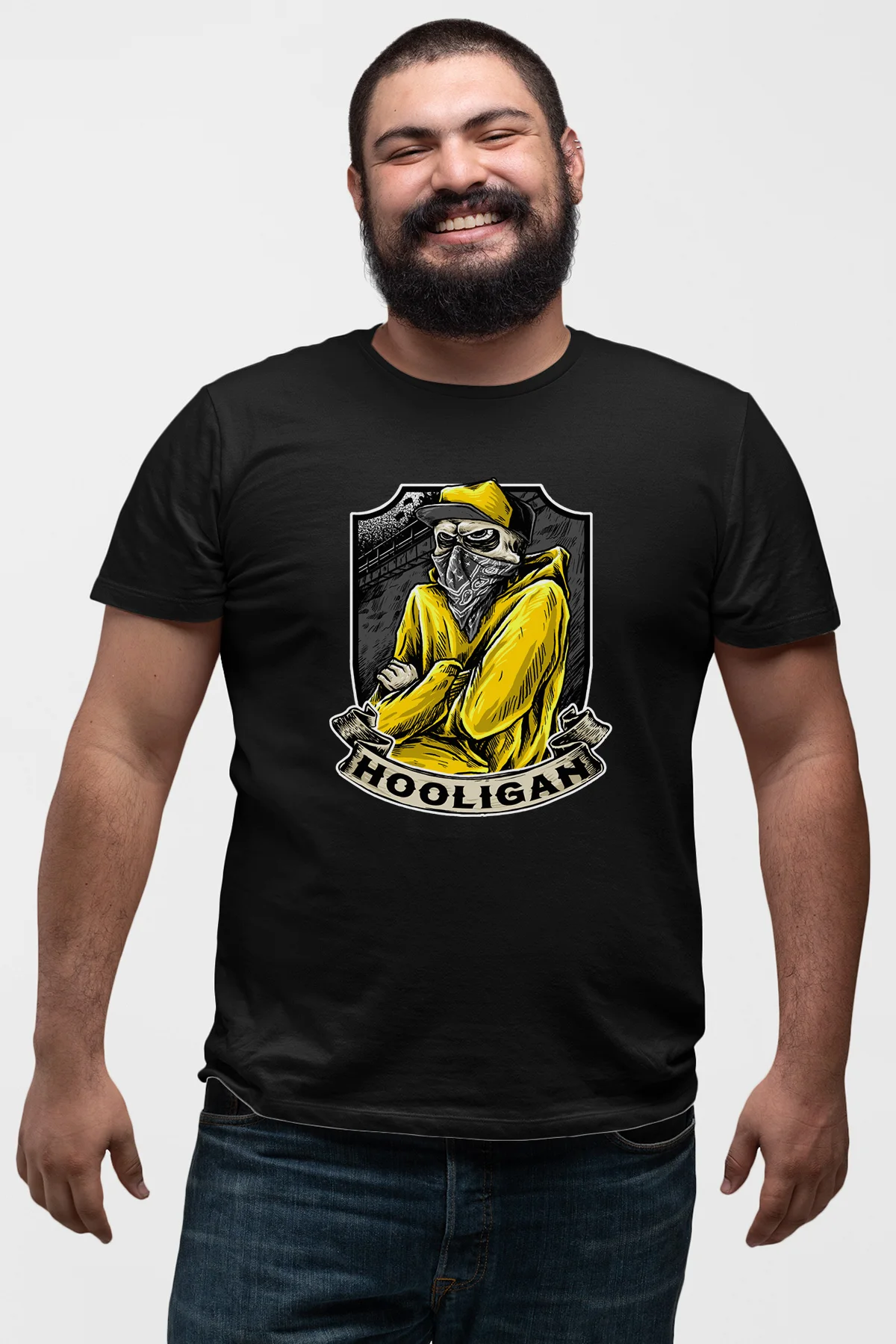 Angemiel одежда хулиган Черная Мужская хлопковая футболка большого размера |