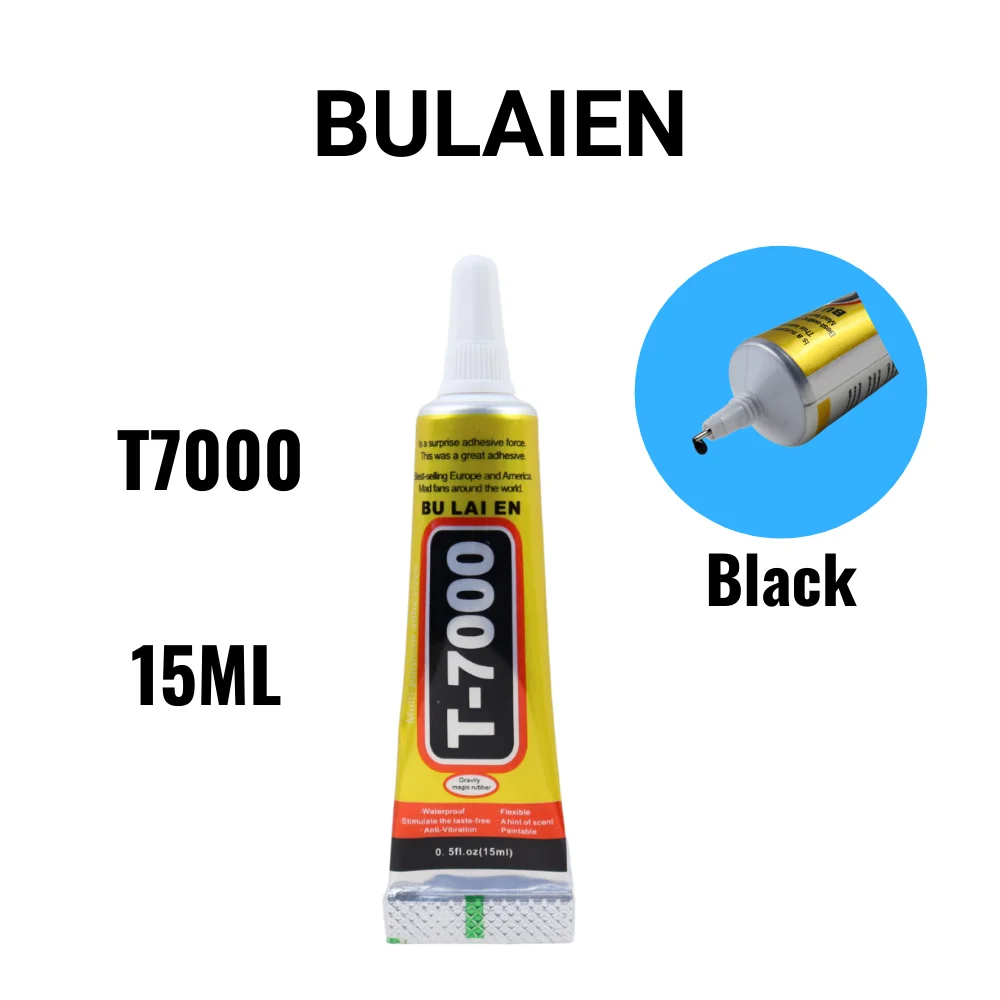 Bulaien T7000 15ML Black Contact Phone Repair Adhesive Electronic Components Glue With Precision Applicator Tip