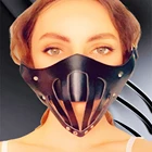 Женская кожаная маска на лицо БДСМ фетиш маска Хэллоуин сексуальная эротическая черная кожаная маска ручной работы для вечеринки взрослые многоразовые