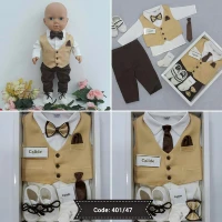 baby boys clothing newborn wedding marriage costum suit tuxedo baptism set shirt vest bow tie shoes 7 piece 3 6 months 62 cm