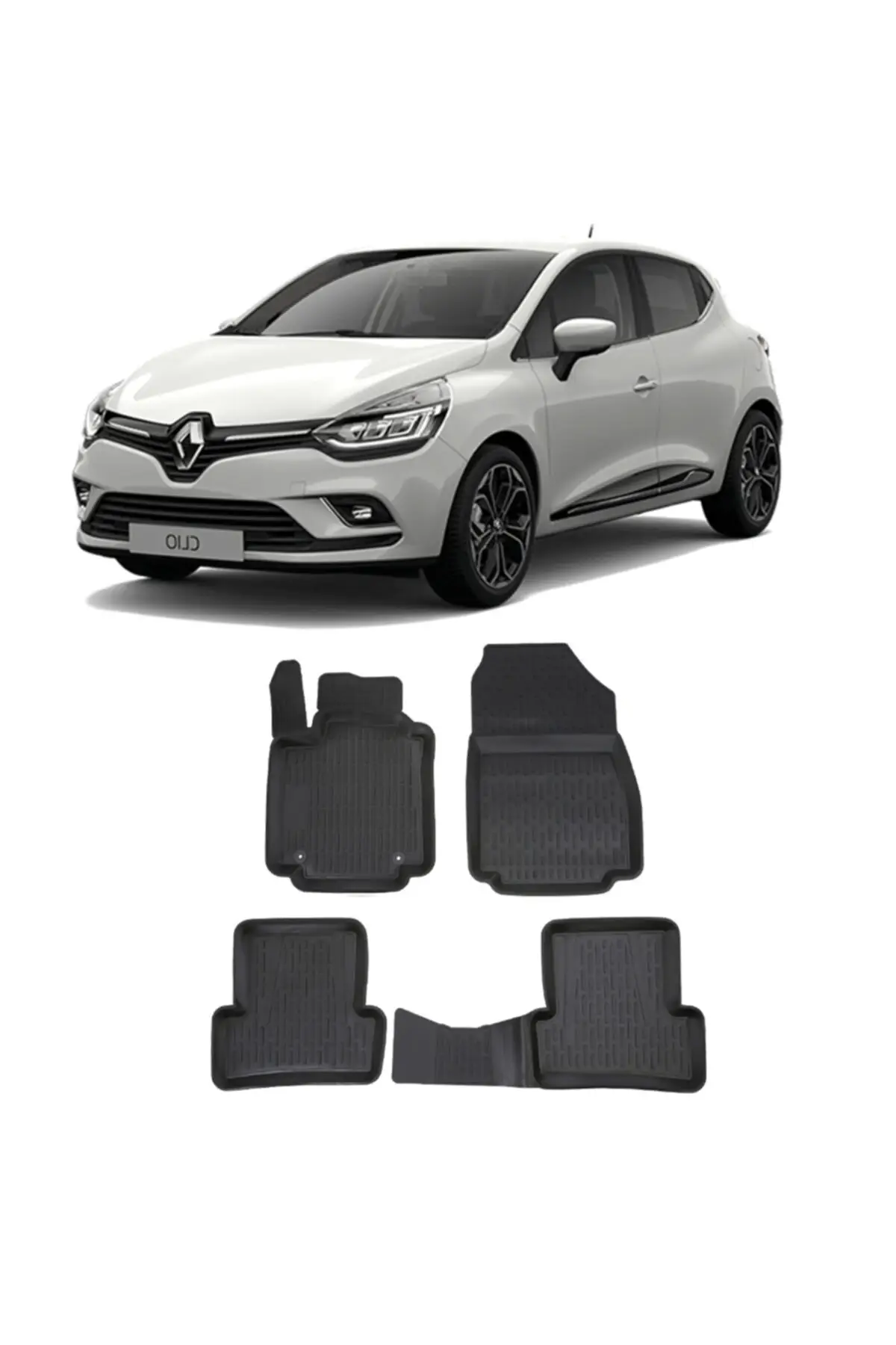 

Напольный коврик для Renault Clio Custom Fit, аксессуары для интерьера, полный набор ковров, черный водонепроницаемый нескользящий Прочный 3D коврик