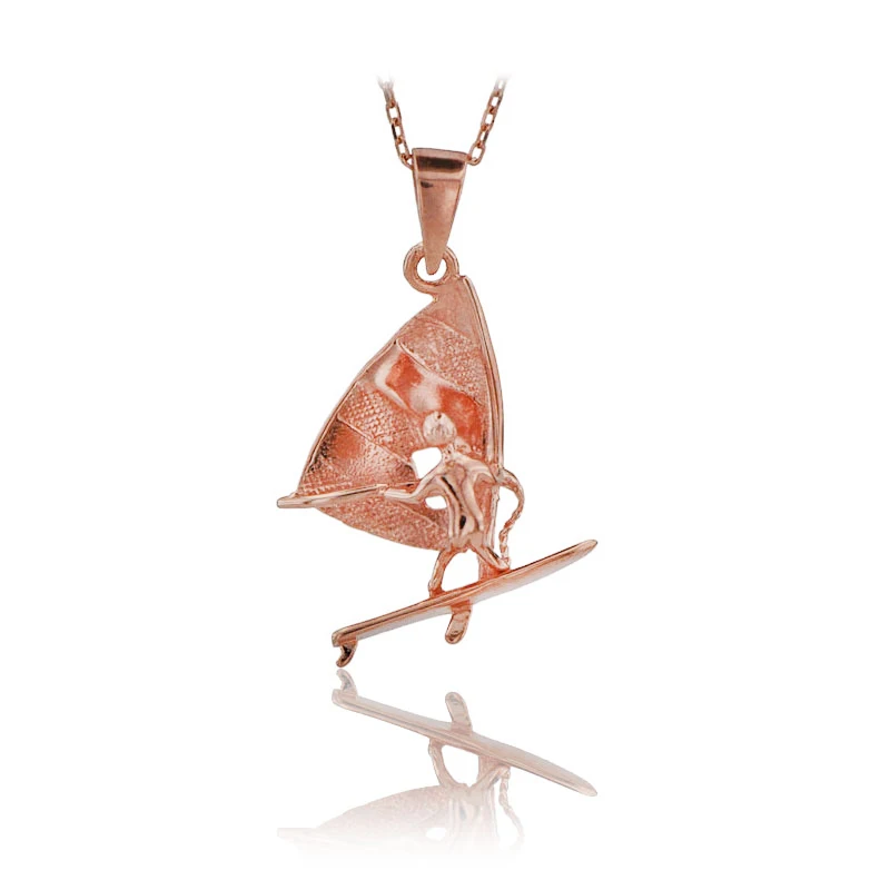 Серфер ожерелье 925 пробы серебро Виндсерфинг океан Шарм доска для