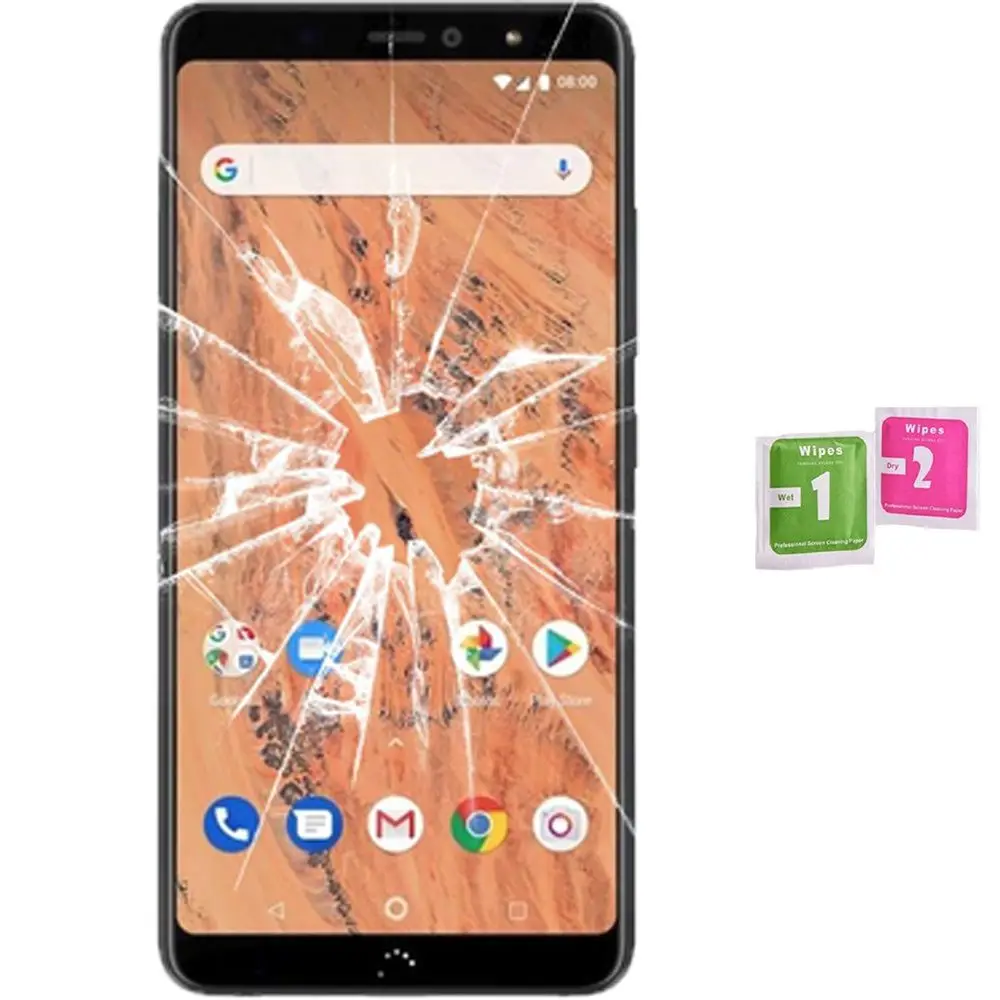 Закаленное стекло для защиты экрана BQ AQUARIS X2 / PRO (универсальное неполное см.
