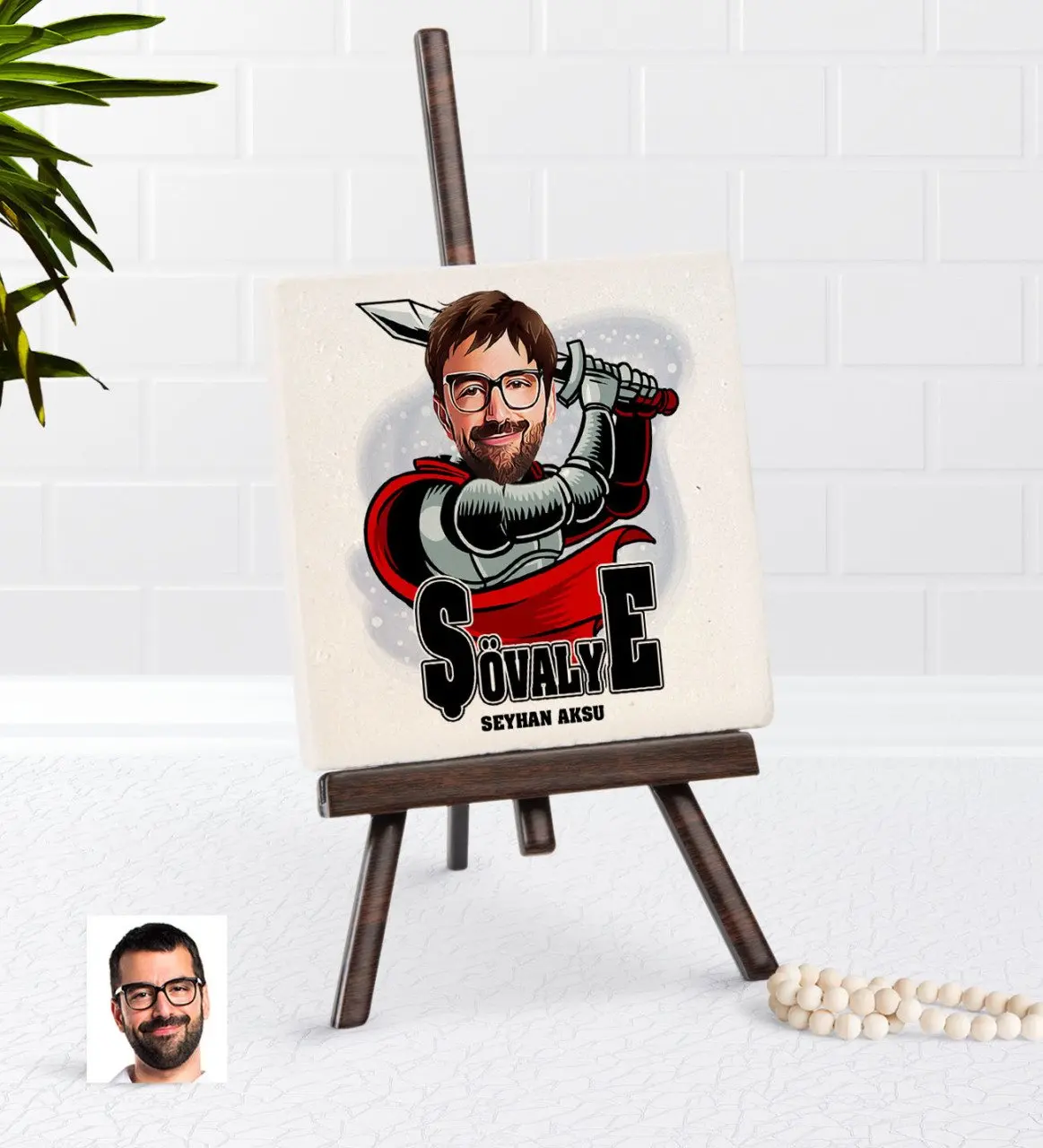 

Personalized Custom Knight Caricature Of Şovaleli Natural Taş-1 Reliable Modern Simple Gift Special Design Good Quality Surprise dear