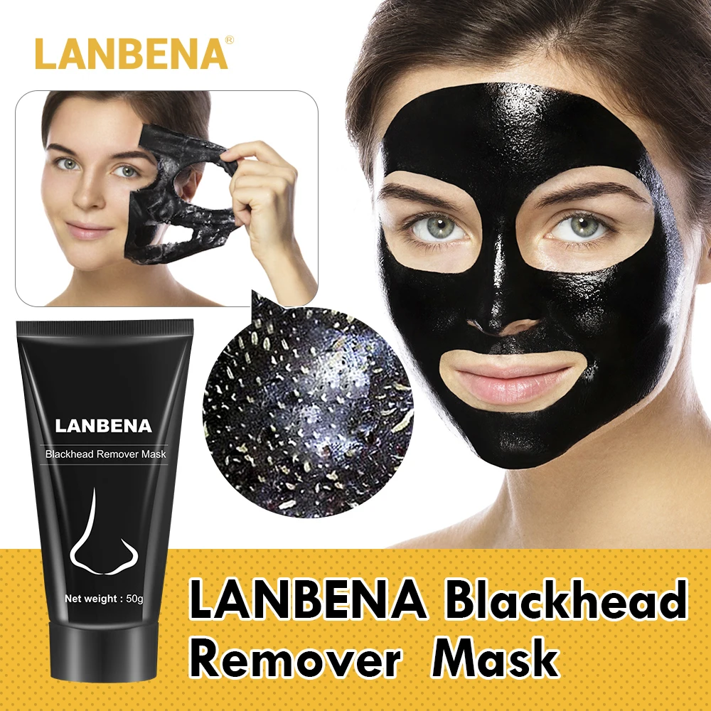 

LANBENA Blackhead Remover Mask Facial Mask Acne Treatment Peeling Peel-Off Shrink Pores Charcoal Cleaning Nose Mask Skin Care