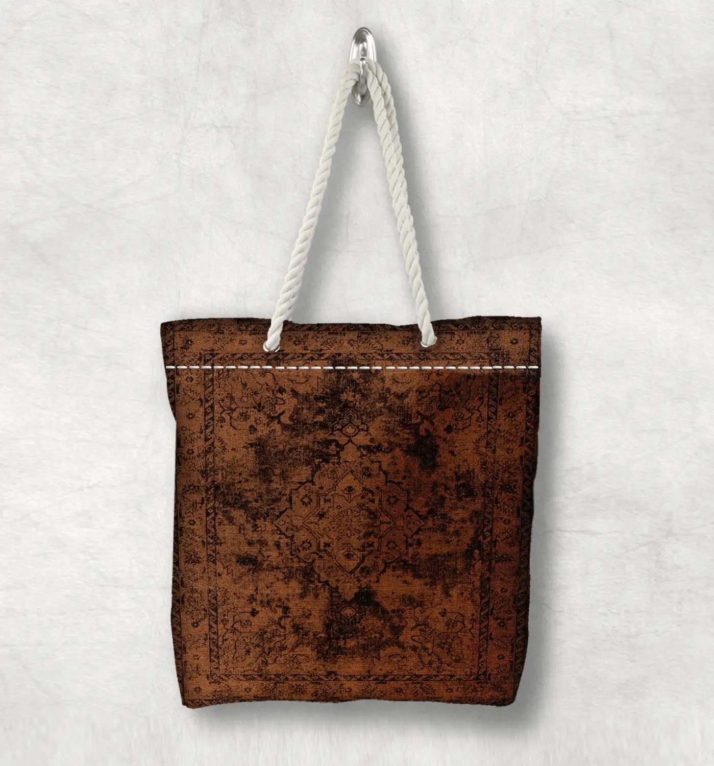 В античном этническом стиле Anatolia черная оранжевая Холщовая Сумка с белыми