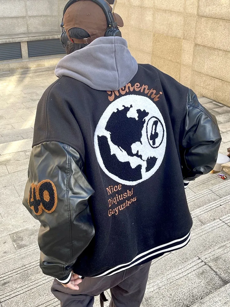 

Hip Hop Men Coat Letter Jackets Man Oversized Trendyol Streetwear Men's Clothing Harajuku Fashion Women's Printing With Logo