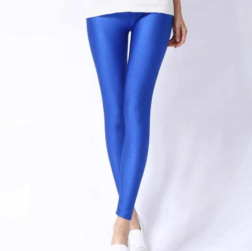 

Women Shiny Pant Leggings Hot Selling Leggings Solid Color Fluorescent Spandex Elasticity Casual Trousers Shinny Legging