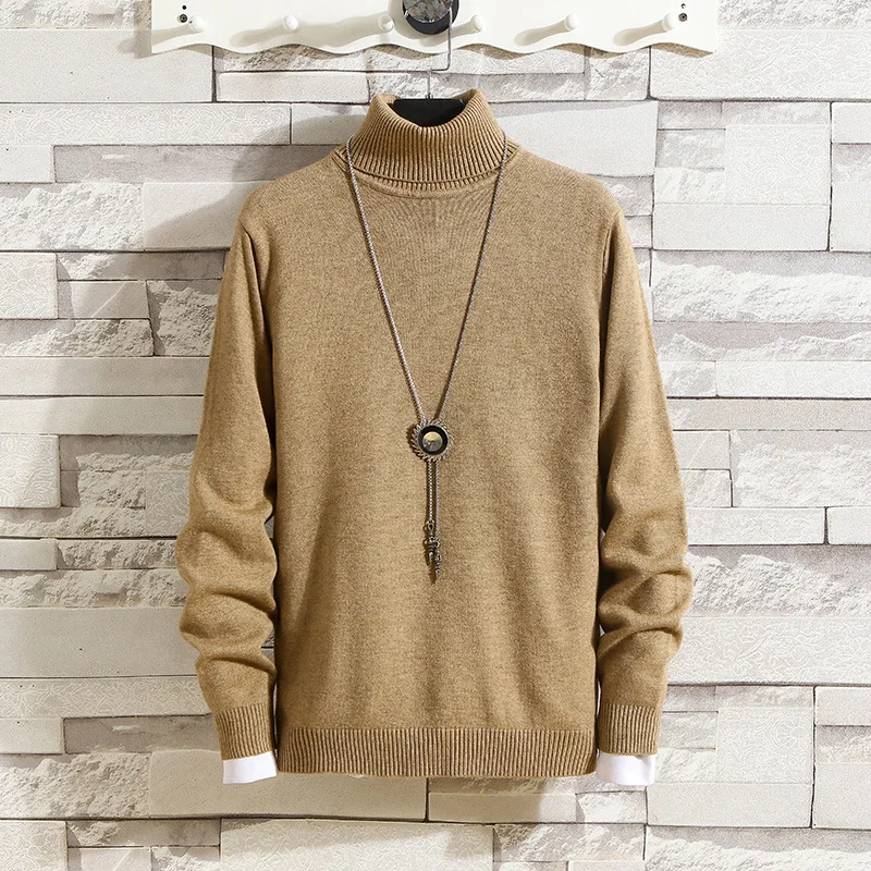 Мужской свитер зимний с высоким воротником осенний Новый Модный дизайнерский