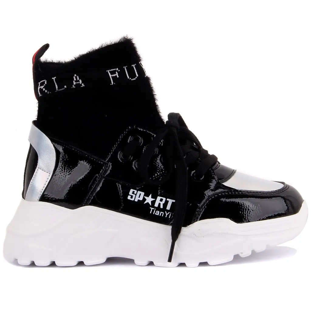 Guja-черные женские ботинки на шнуровке | Обувь