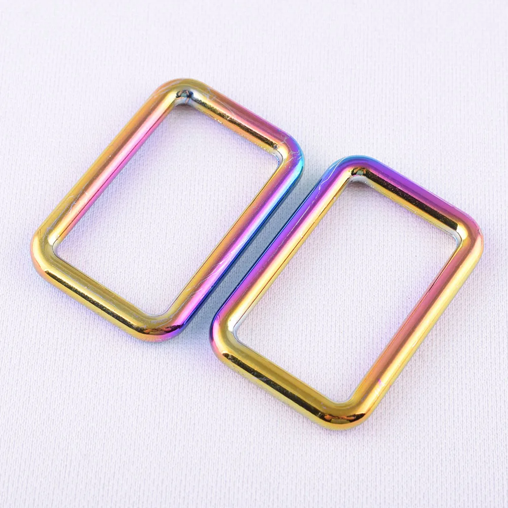 Rainbow Rectangle Ring Adjustable Buckle Slide Metal Belt Slider Connector Square Purse Clasp Handbag | Дом и сад