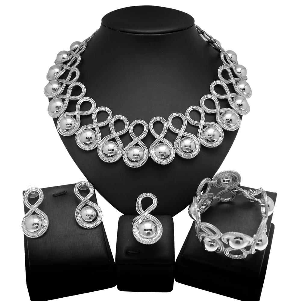 Женский комплект украшений ручной работы роскошное большое ожерелье золотого