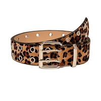 women solid square buckle leopard print casual belts 2021 autumn winter new simple round hole suede elegant women belts