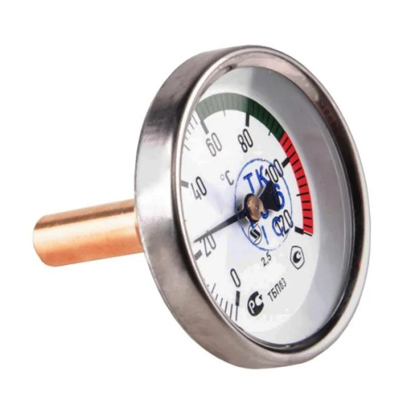 Термометр биметаллический 0 120 гр. с цветовой индикацией|Термометры и градусники|