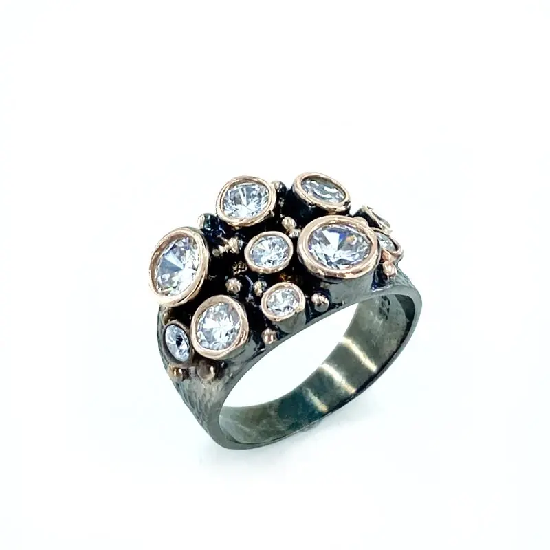 

Hand Production Special Design Zircon 925 Silver Ring