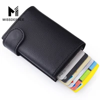 business card package rfid protector slim credit card holder automatic pop up wallet aluminium men women metal wallet for cards