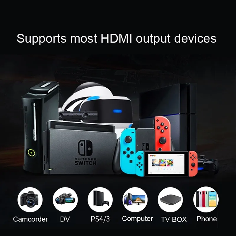 Mini Video Capture Card USB 2.0 HDMI Grabber Record Box fr PS4 Game DVD Camcorder HD Camera Recording Live Streaming | Безопасность и