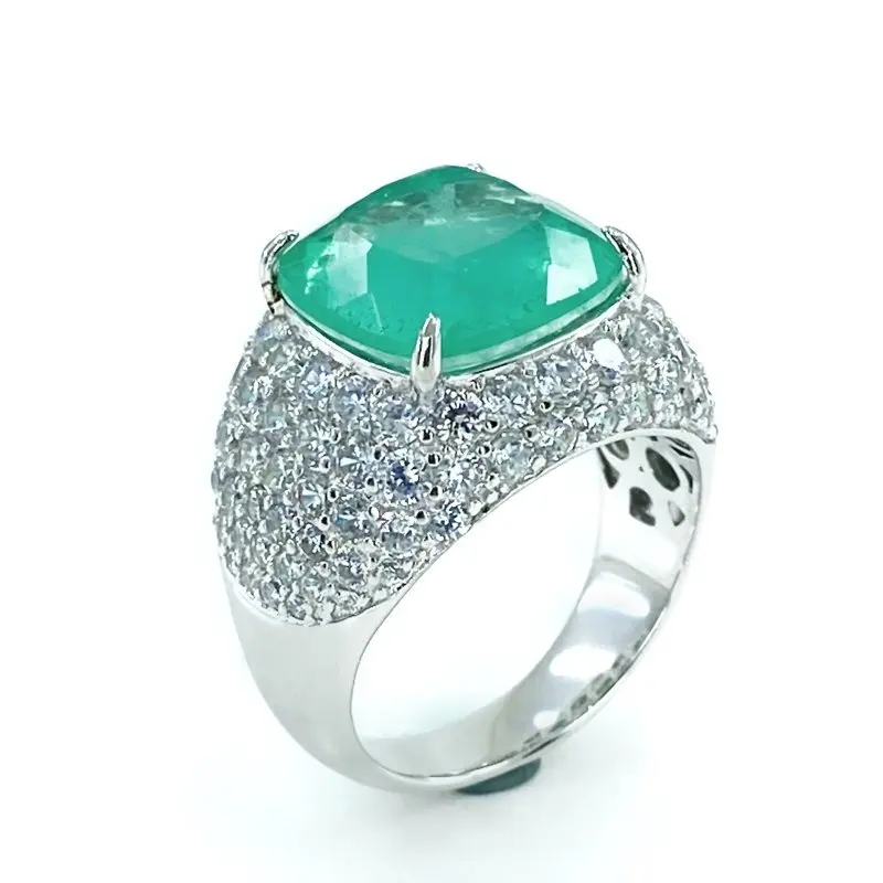 Параиба Турмалин Высокое качество Итальянская 925 серебряное кольцо|Кольца| |