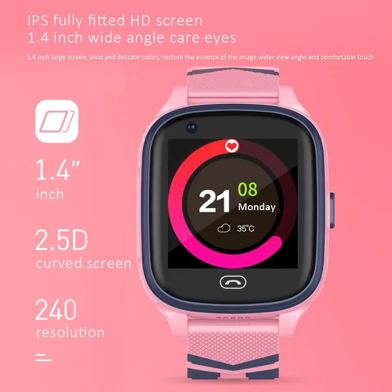 Детские умные часы 4G GPS сенсорный экран SOS SIM телефонные звонки водонепроницаемые