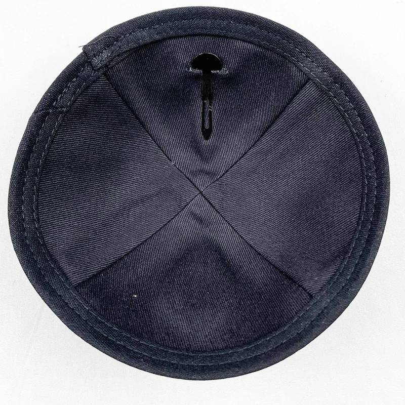 18 см хлопковая льняная кипа с вышивкой огня для мужчин шапка Yamaka Kippot черная белая