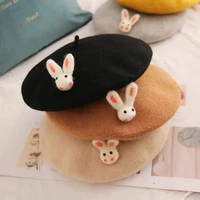 chic wool blend cute diy rabbit beret beanies cap for ladys girl women banquet as gift gorras