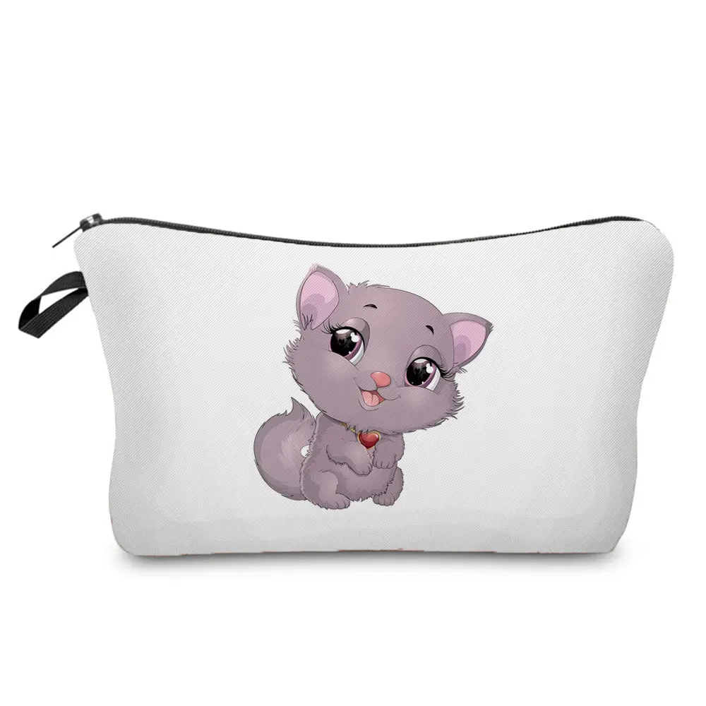 

High Quality Cosmetic Bags Lovely Cat Printed Makeup Bag Simple Fashion Pencil Cases Hot Sale Women's Bag Portable Organizer
