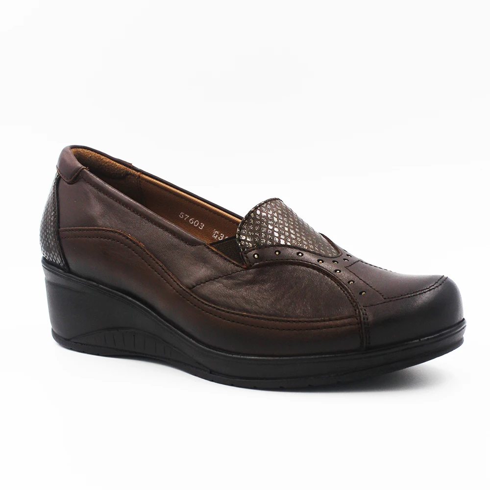 Forelli Genuine Leather Toe Orthopedic Four Seasons Mother Brown Women 'S Casual Shoes frl57603