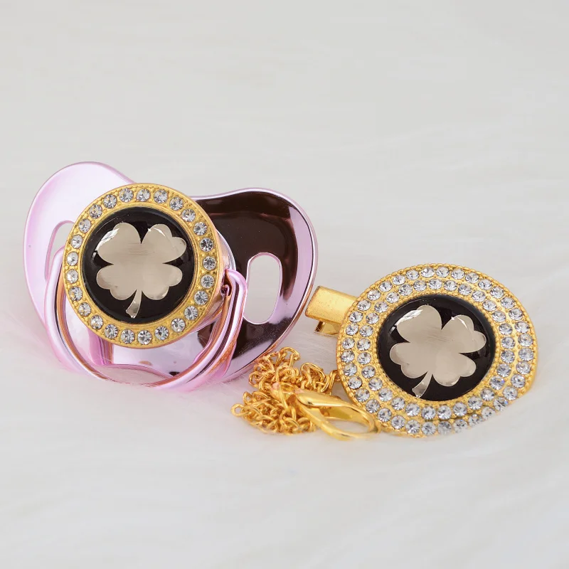 MIYOCAR золотые милые Золотые листья красивые блестки пустышка и Клип BPA бесплатно