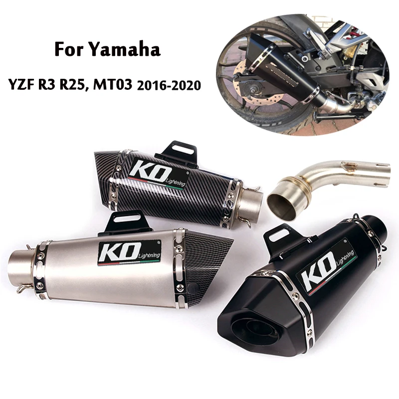 

For Yamaha YZF R3 R25 / MT-03 2016-2020 Exhaust Middle Mid Pipe Connect Link Tube Slip On Baffles Muffler DB Killer Motorcycle
