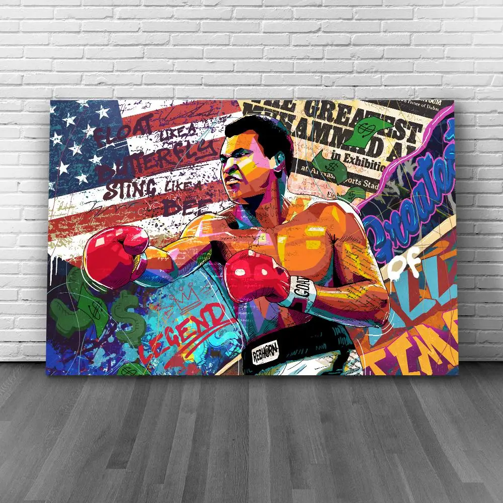 

Boxer Graffiti Modern Pop Street Art Canvas Painting Wall Posters Prints Pictures For Living Room Bedroom Decorate Frameless