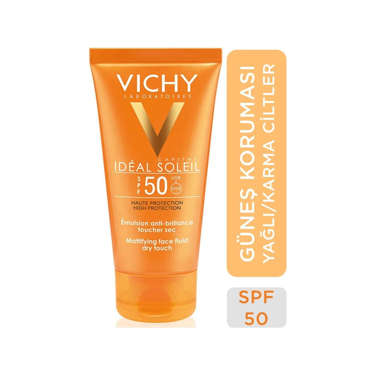 

Vichy Ideal Soleil Spf50 + Mattifying Face Fluid Dry Touch 50ml Sunscreen Yazlık Burn measure Moisturizing Special Care cream Set