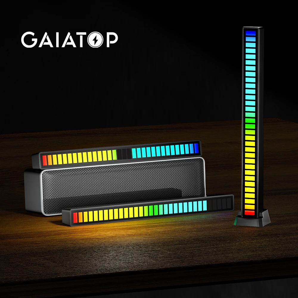 

Chargeable 32 Bit LED Sound Control Pickup Rhythm Lights Voice-Activated RGB For Living Room Game Room Music Atmosphere Light