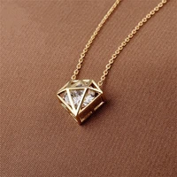 10pcs dainty cz diamonds necklace wedding hollow pendant collarbone chain layering cubic zirconia minimal chic necklaces women