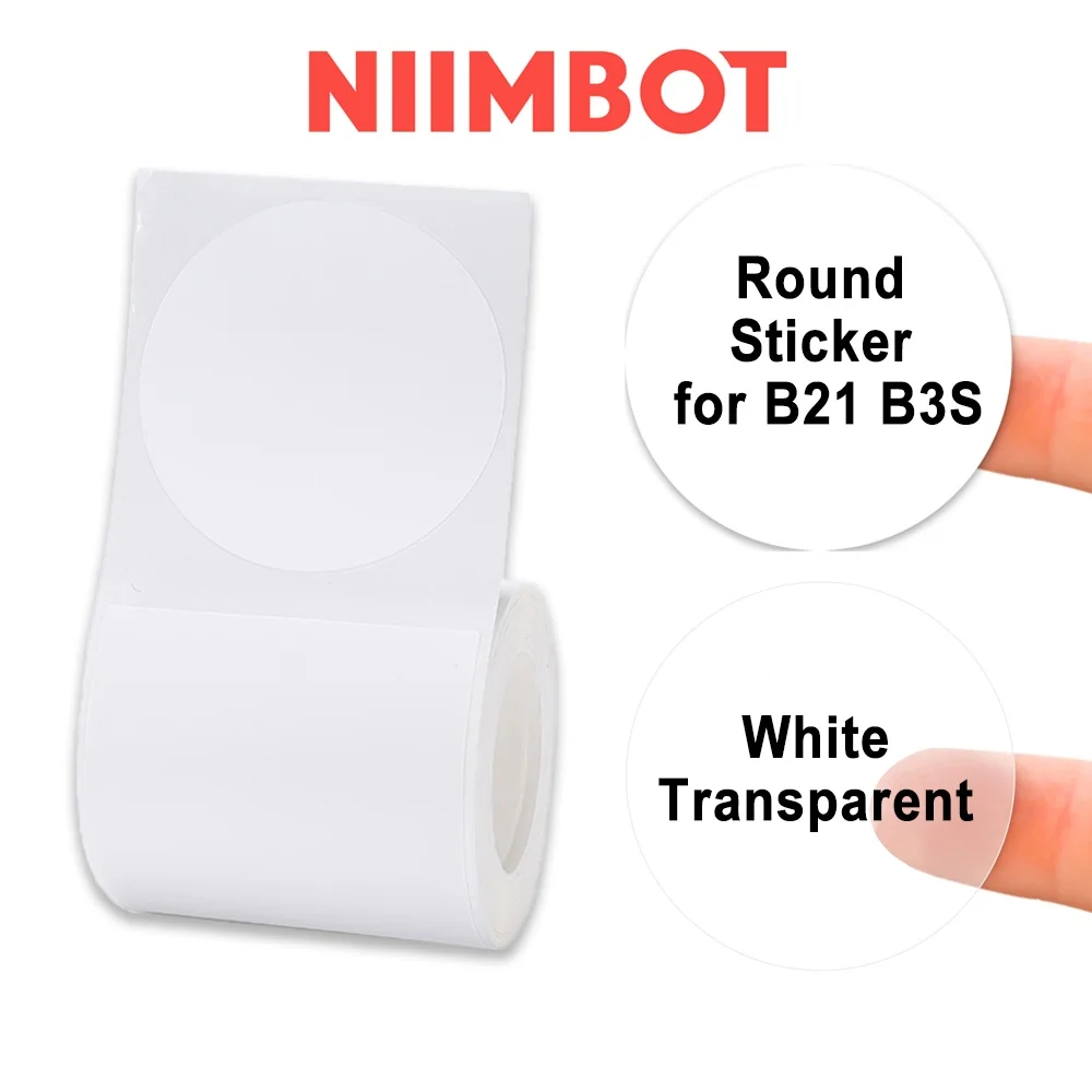 NiiMBOT b21 B3S Round Label Printing Sticker Self-adhesive Thermosensitive Waterproof Digital Number Cake Sealing Sticker Paper