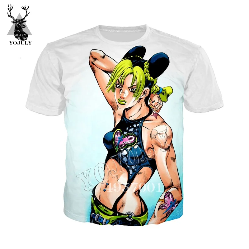 8 YOJULY аниме JoJo невероятное приключение 3D принт в стиле Харадзюку летняя футболка для мальчиков и девочек уличная одежда Забавные топы Для мужчин Для женщин рубашки Y392 - Цвет: 8
