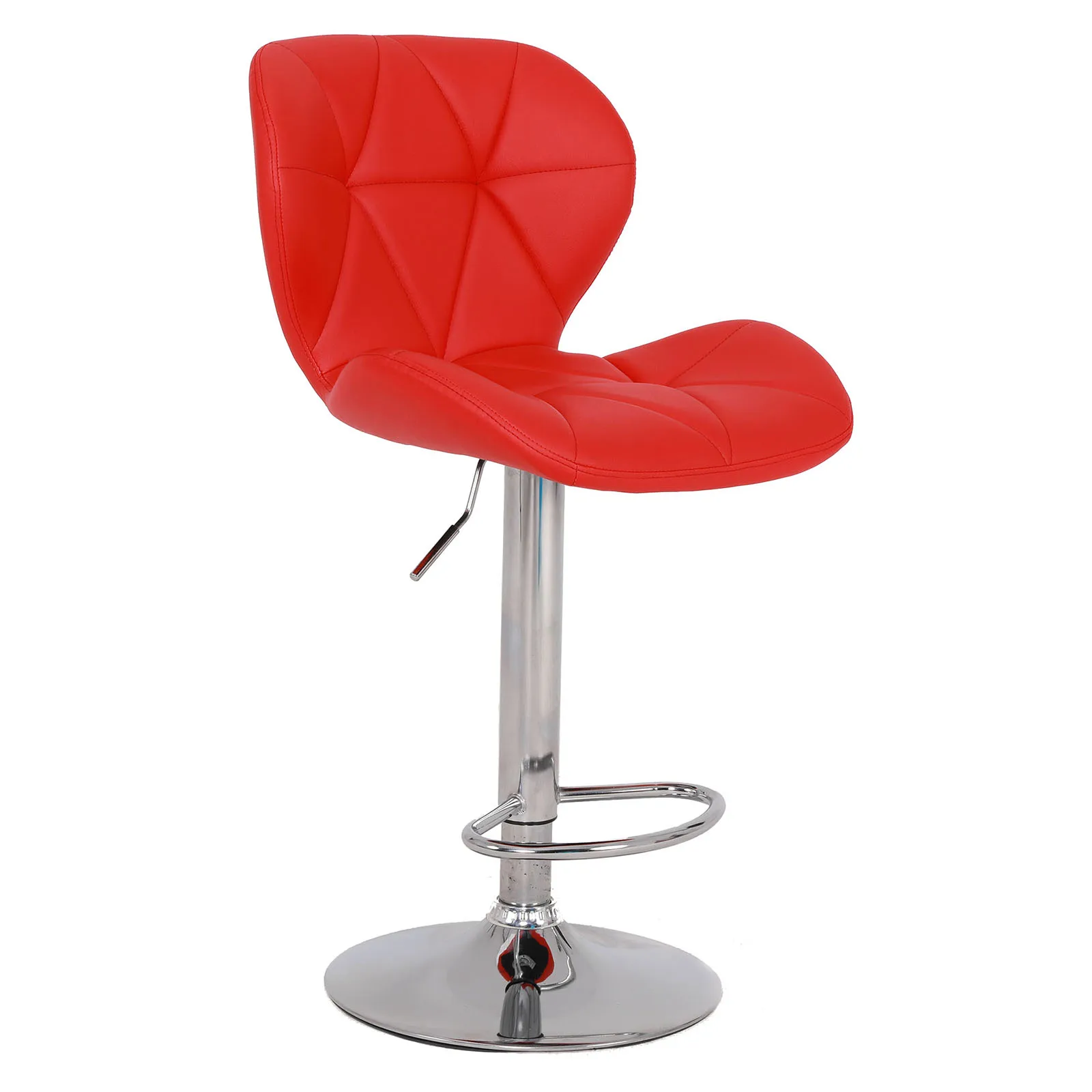 2 Pieces Bar Chair Scandinavian Design Swivel Lift Suitable for Dining and Kitchen Bar Chairs Red/Gray/Brown[US-Stock]