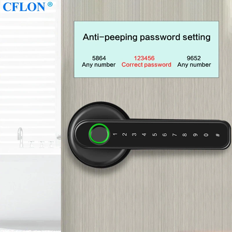 Умный дверной замок со сканером отпечатков пальцев и Bluetooth для электронного