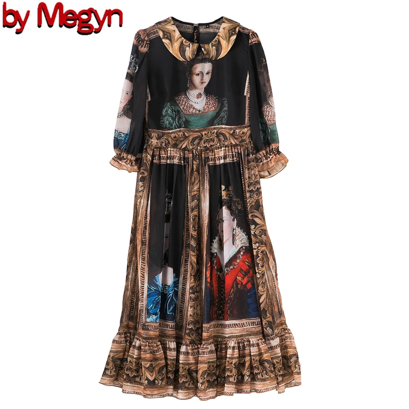 2020 Весна Лето Высокая мода платье Подиум вечерние Женское королева печать женское модное Новогоднее